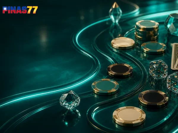 Mini Baccarat table in close-up